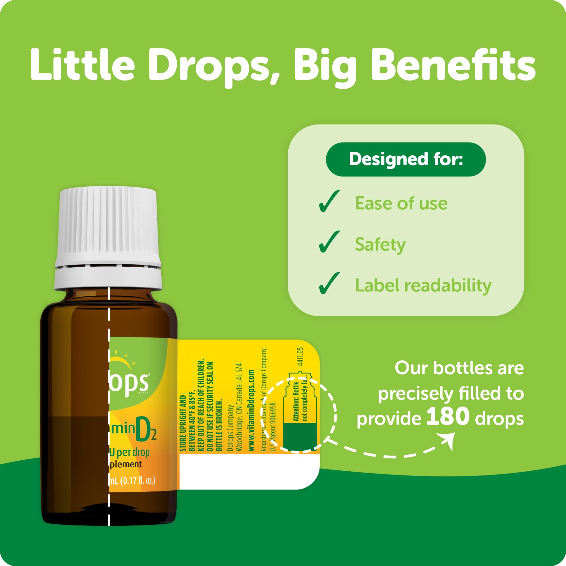 Amazon.com: Ddrops Vegan 1000 IU 180 Drops - Daily Vitamin D