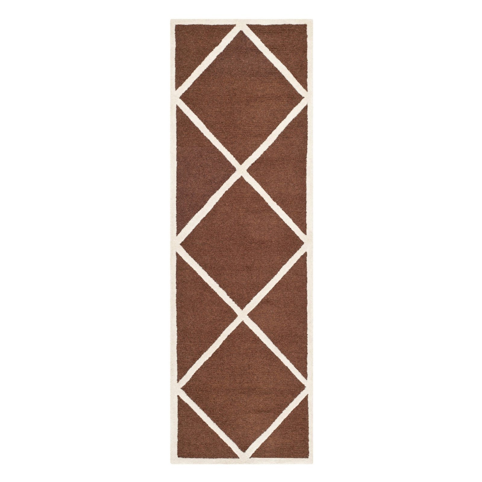 Tapis Coureur Safavieh Cambridge – Laine, Motif Oriental, Marron/Ivoire 2'6 X 12'