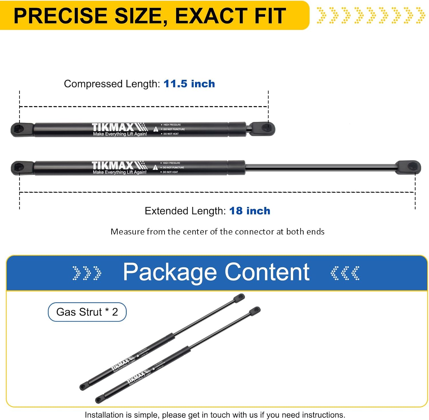 Front Hood Gas Struts for Dodge Ram 1500 2009-2020, 1500 Classic 2019-2022, Ram 2500 2011-2018, Replaces 6659 SG314070 55372572AB Shocks Lift Supports Gas Springs, 2 Pcs