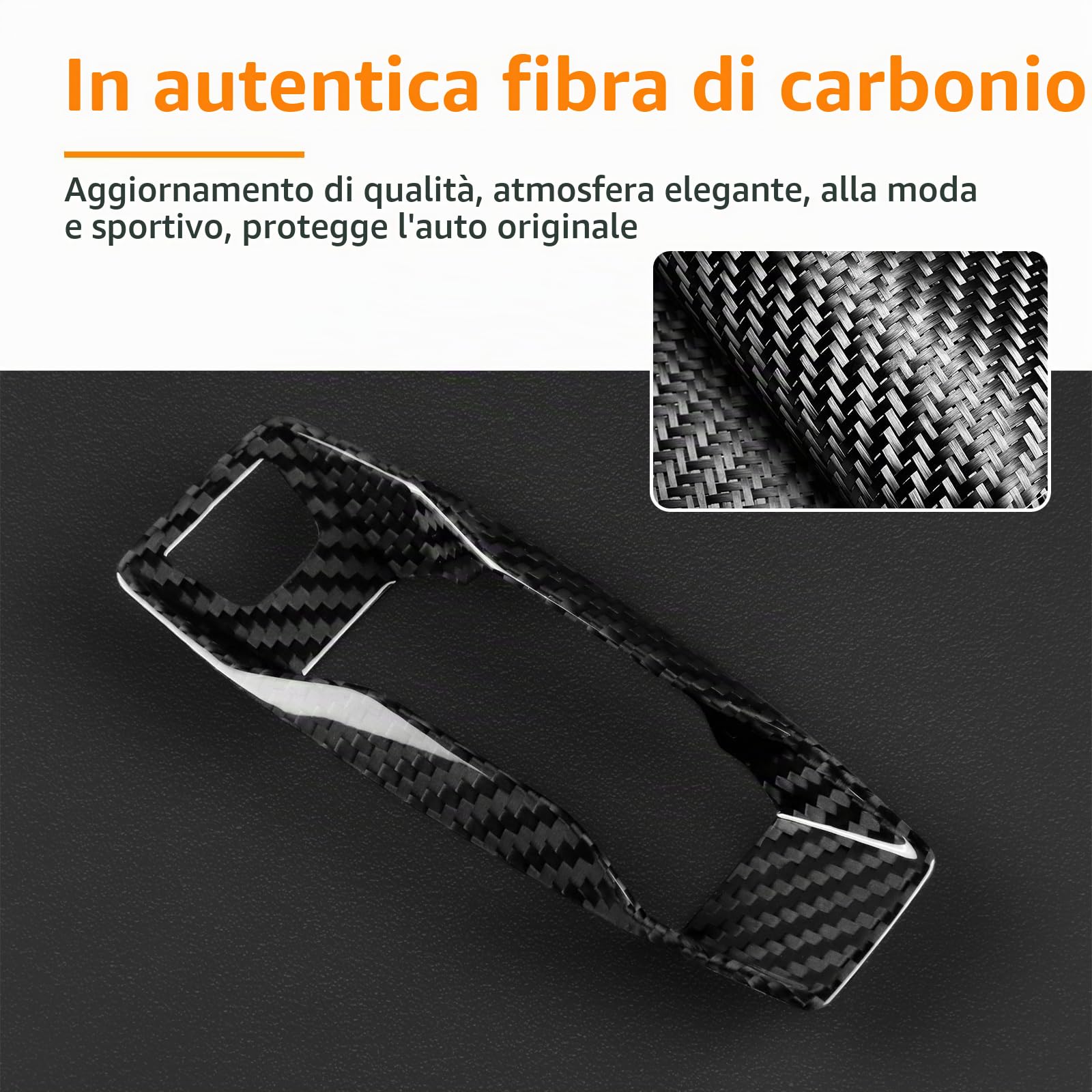 KUNGKIC Per Audi A3 A5 A6 Q5 Q6 SQ5 SQ6 RS3 Q4e-tron/Se-tron GT/RS e-tron GT Performance 2025-Up, in fibra di carbonio rigida, per console centrale, leva di comando, comandi interni, accessori per