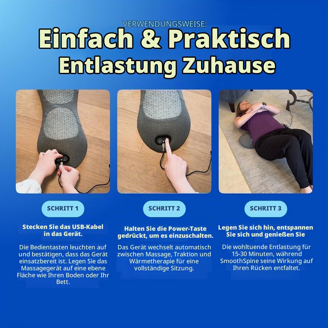 WirbelSanft - WirbelWohl Pro, Elektrisches Massagegerät mit Wärme, Vibration & Lendenwirbelstütze gegen Rückenschmerzen & zur Wirbelsäulenentlastung (Dark Gray)