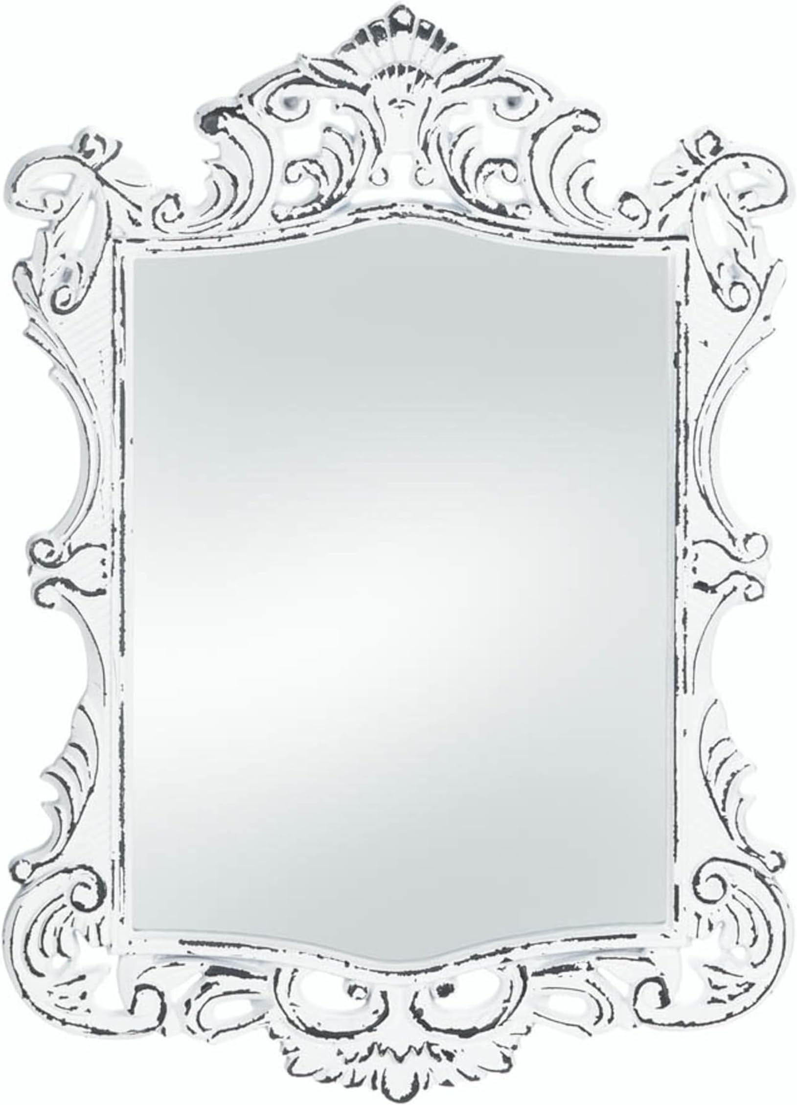 Accent Plus Regal White Distressed Wall Mirror