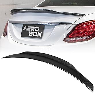 AeroBon Real Carbon Fiber Trunk Spoiler Compatible with 2015-2021 Mercedes C Class W205 Sedan Rear Spoiler (SP Style) Sport Plus