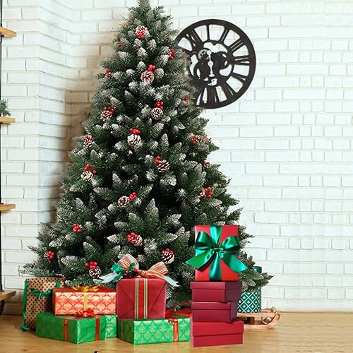 STARBRILLIANT Árbol de Navidad artificial, árbol de Navidad de abeto con bisagras sin luz para interiores y exteriores, verde (7 pies)