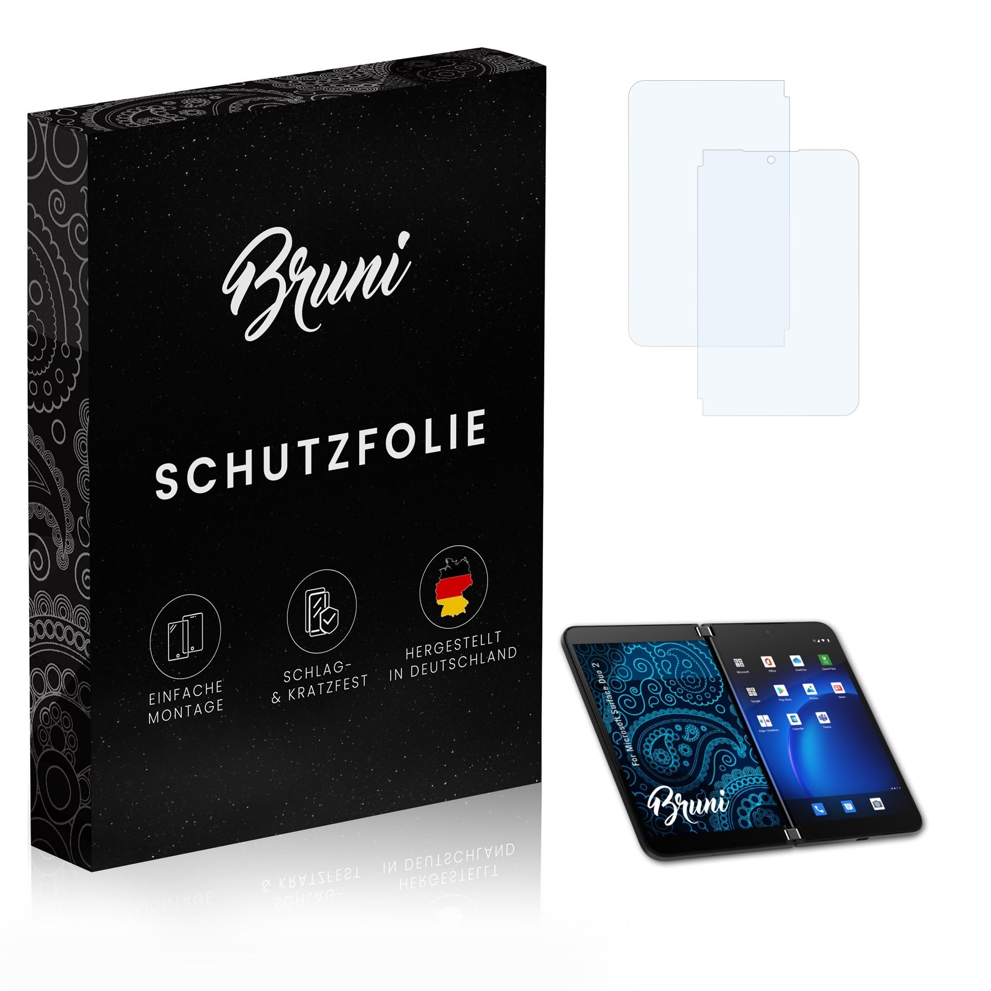 Bruni Screen Protector For Microsoft Surface Pro 2017 - Crystal Clear Protective Film 2-Pack