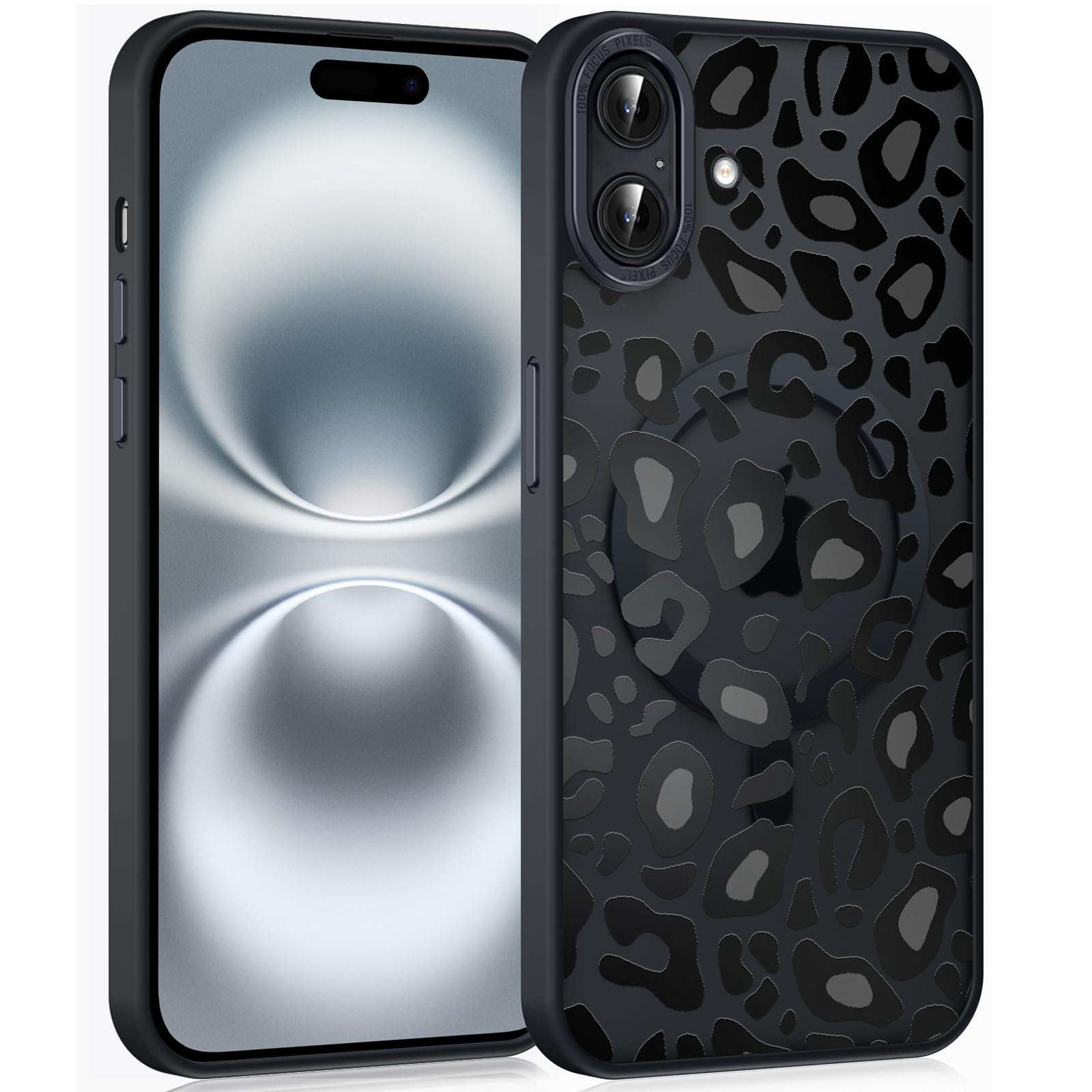 Compatibile con iPhone 16 Pro, [compatibile con MagSafe] con stampa leopardata opaca, graziosa custodia per telefono per donne e uomini