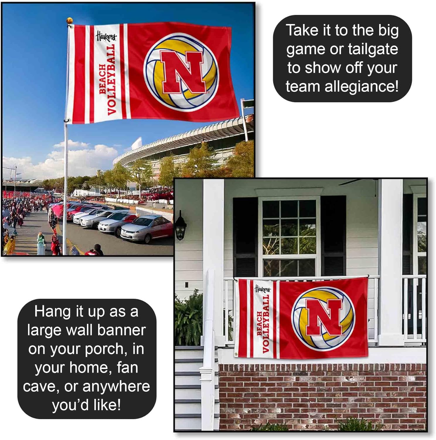 Nebraska Cornhuskers Beach Volleyball 3x5 Grommet Flag