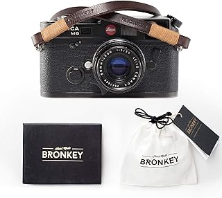 Bronkey Tokyo 105 (120 cm) - - Cinghia per macchina fotografica in Vera Pelle, Tracolla, vintage, universale per Sony, Fuji, Leica, Pentax, Etc.