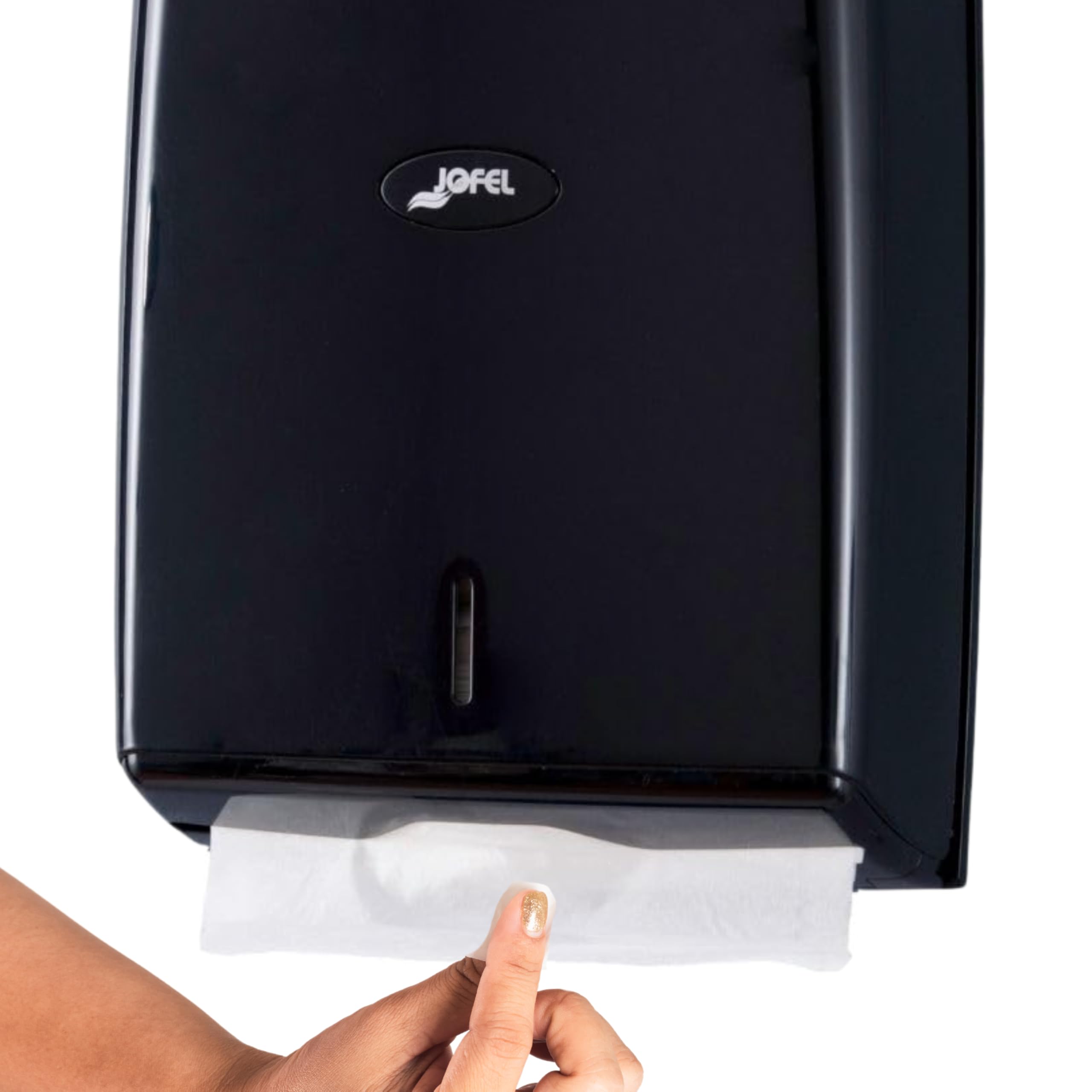 Jofel Valor - Dispensador de Toallas de Papel Plegable en Forma de Z, Color Negro