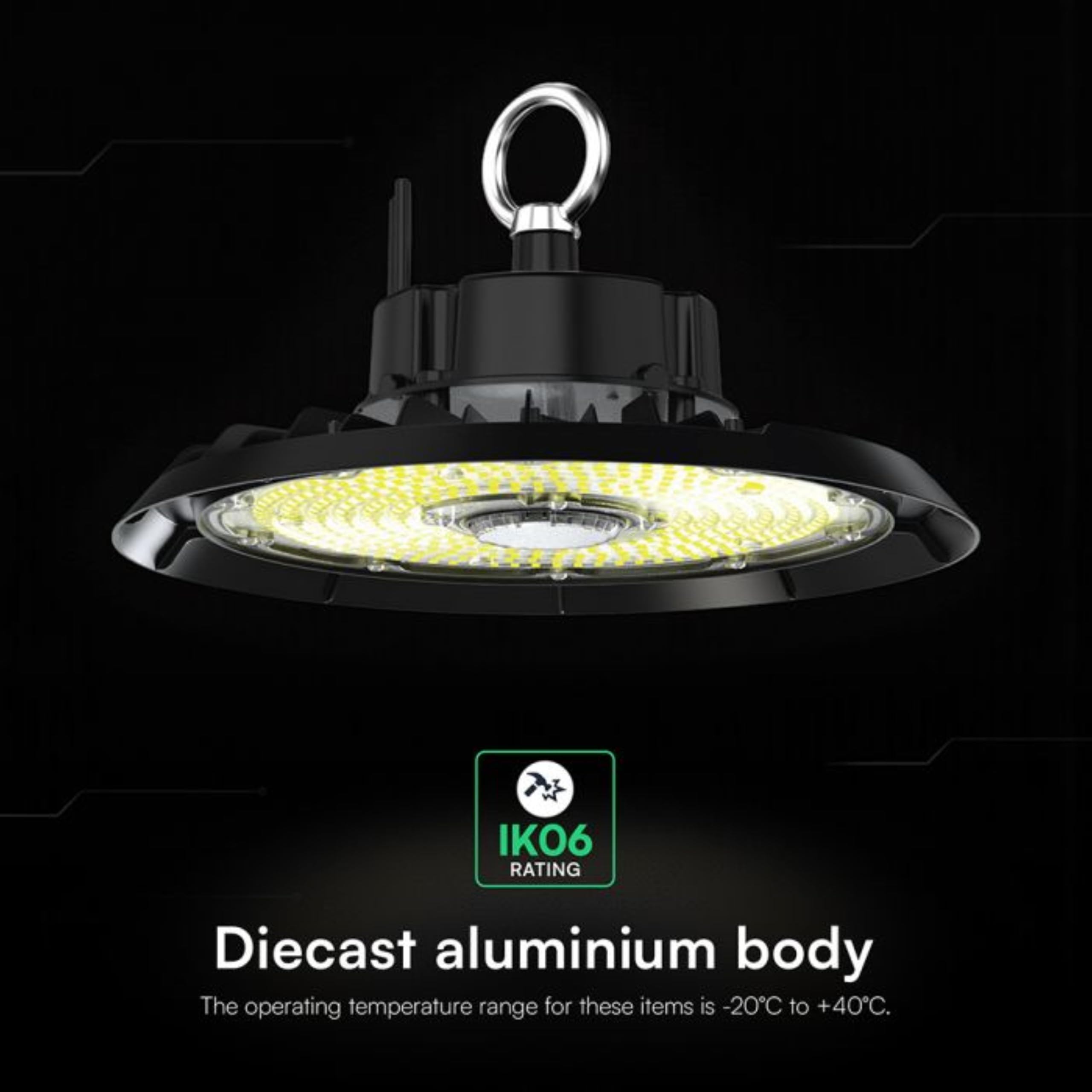 V-TAC Faro Industriale Led UFO potenza 100W - [CHIP CREE LED - RISPARMIO ENERGETICO ] - Lampada Industriale 13500 lm per Magazzino, Fabbrica, Officina - IP65 - Campana - Luce Naturale 4000K