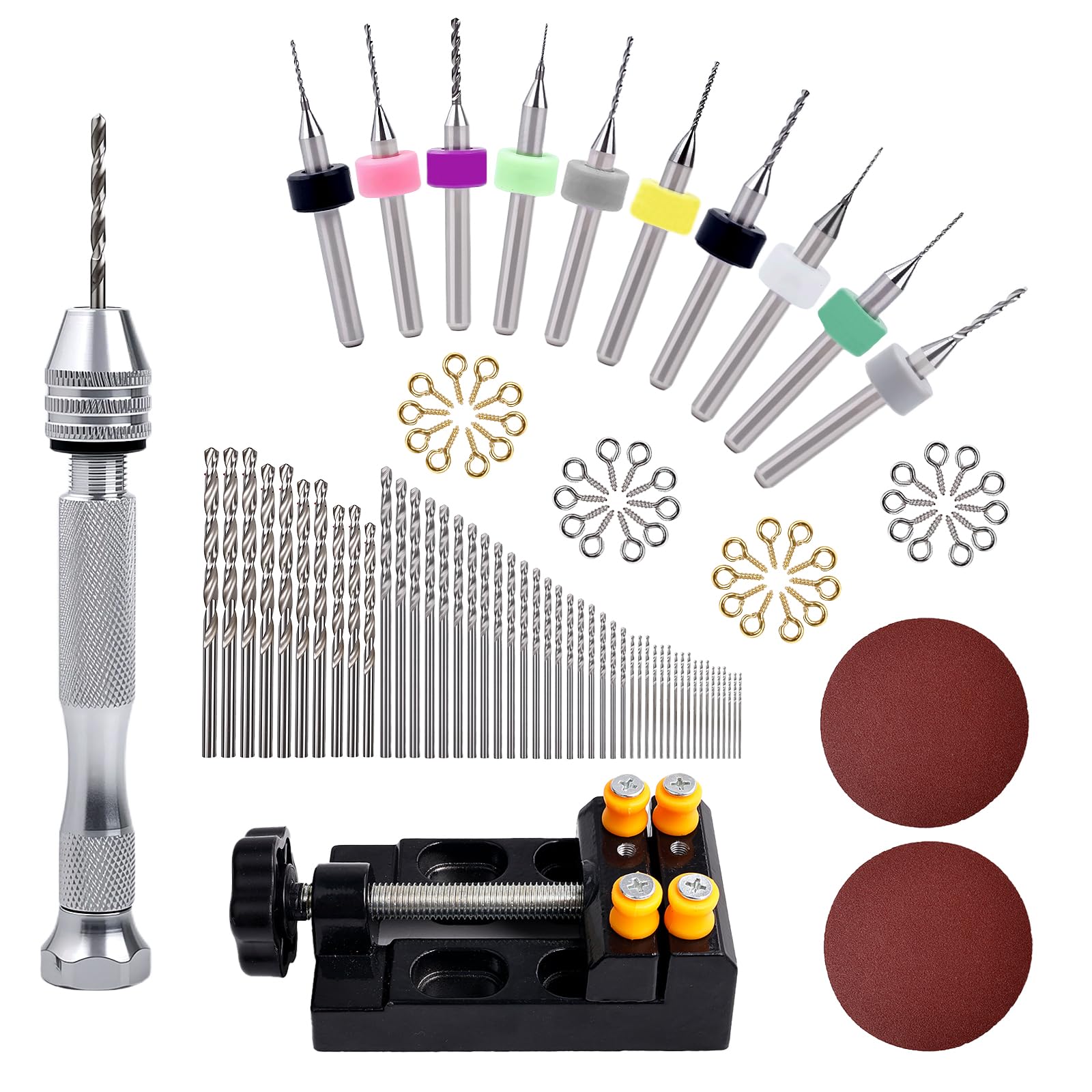 Set di 112 punte di precisione per trapano a mano, in metallo, con micro punte elicoidali, per gioielli, legno, lavori manuali fai da te, modellismo, TS/SDZKQ-01