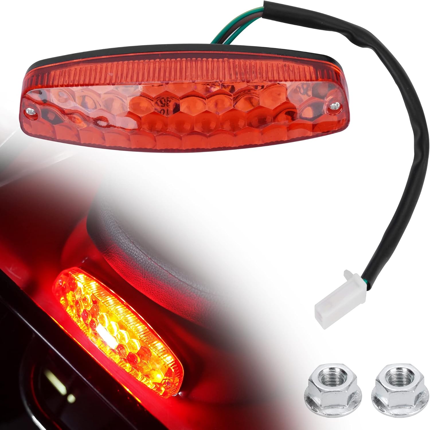 Buy FVRITO12V Led Rear Brake Tail Light For 50cc 70cc 90cc 110cc 125cc Taotao 110B Boulder B1 - View #13