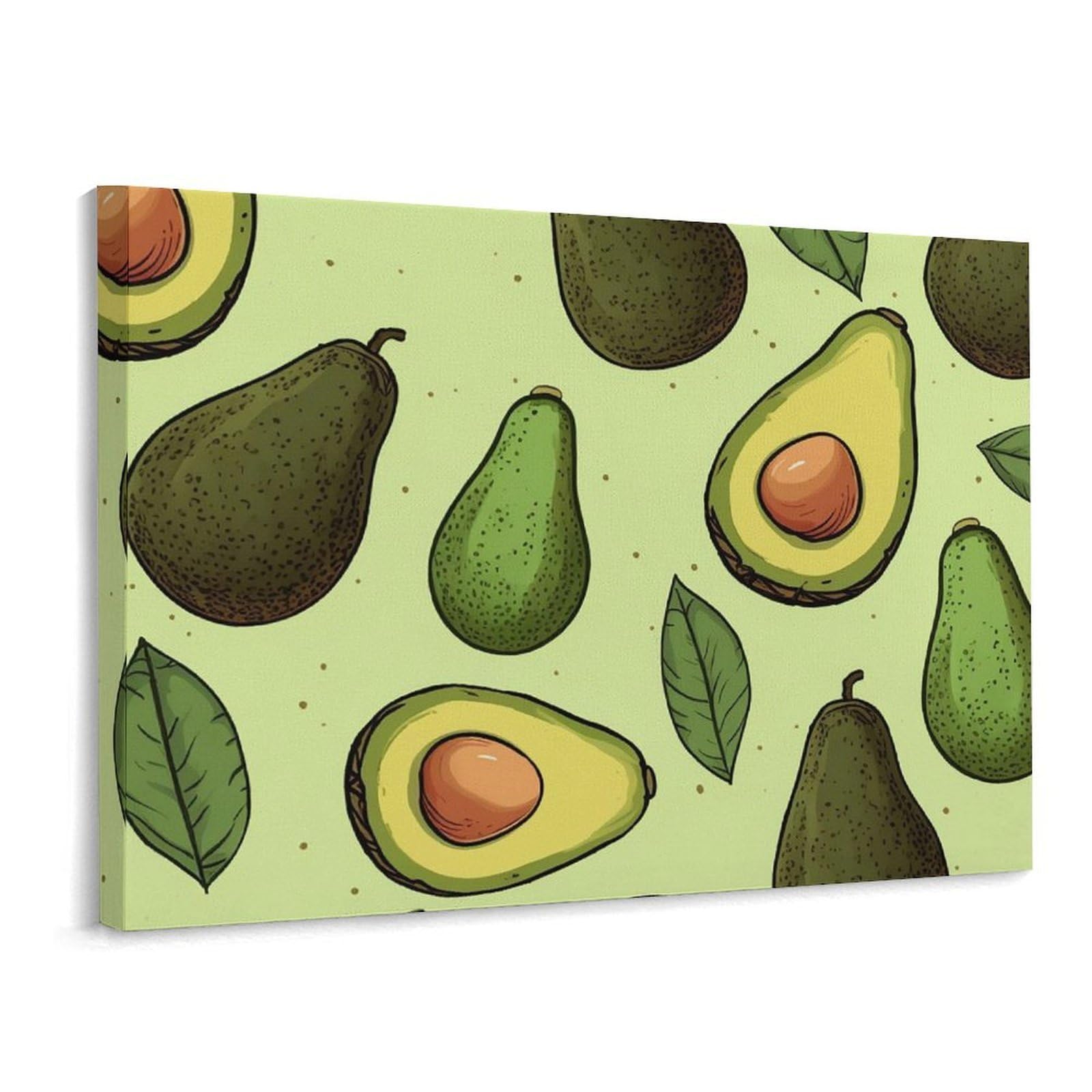 MXDLKSWPOH Canvas Wall Art for Living Room Prints Aesthetic Poster Canvas Paintings Prints Avocados Fruit Pictures ArtWork Office Wall Decor Modern Abstract Wall Art for Bedroom Home Decor 30x40 Cm