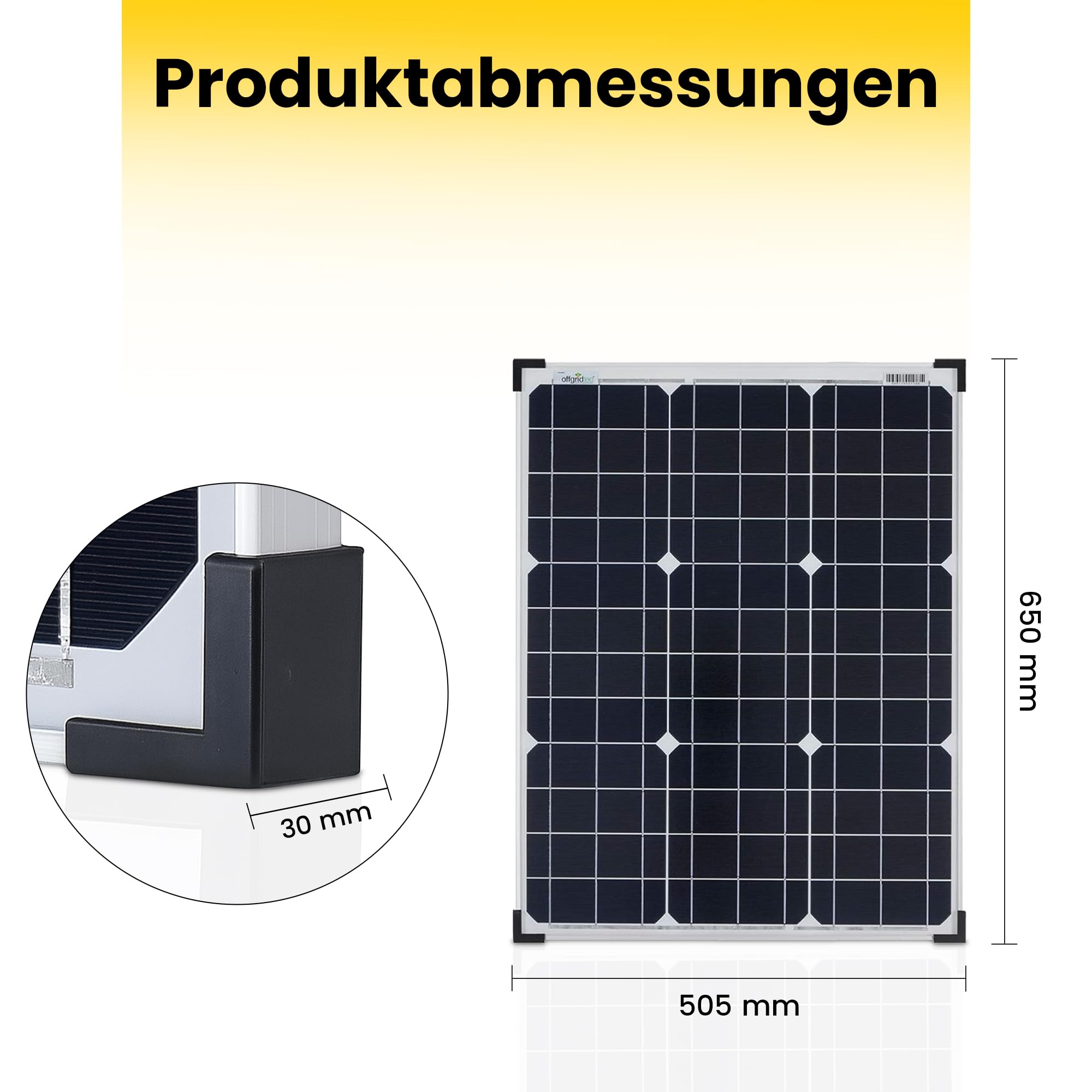 Offgridtec 50 W moduł słoneczny/panel słoneczny/ogniwo słoneczne 12 V, 3-01-001260
