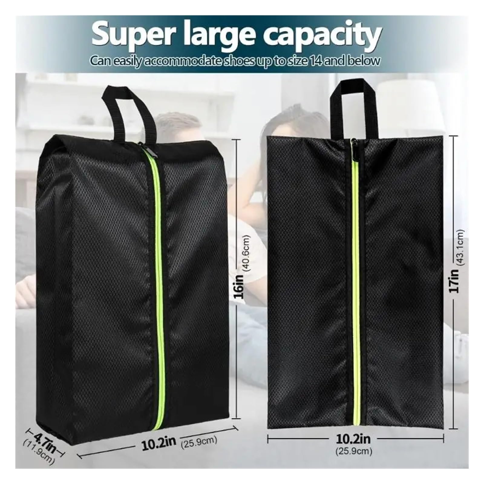 Bolsa para Zapatos Bolsa for Guardar Zapatos de Gran Capacidad con asa | Impermeable a prueba de polvo for viajes, gimnasio, hogar