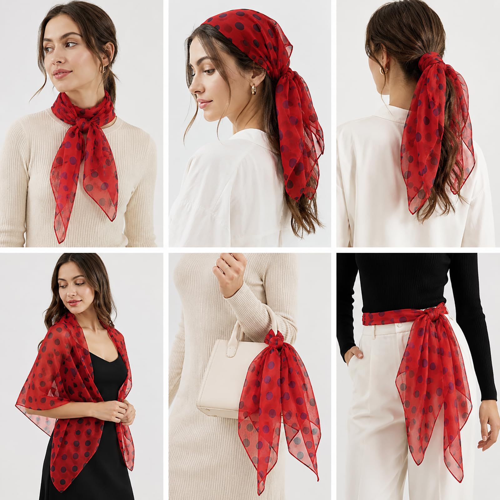 FAIRYGATE Pañuelos para el cuello para mujer de gasa, bufanda de seda ligera, bufandas de verano modernas y elegantes para mujeres 63 x 20 Inch