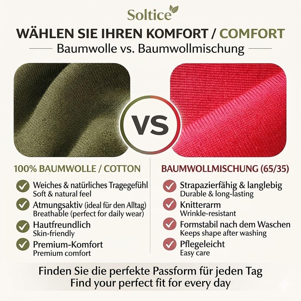Soltice Poloshirts Herren Kurzarm, Gestreifte Polohemden mit Brusttasche, Blousonshirts aus Baumwoll-Mix (M bis 3XL)