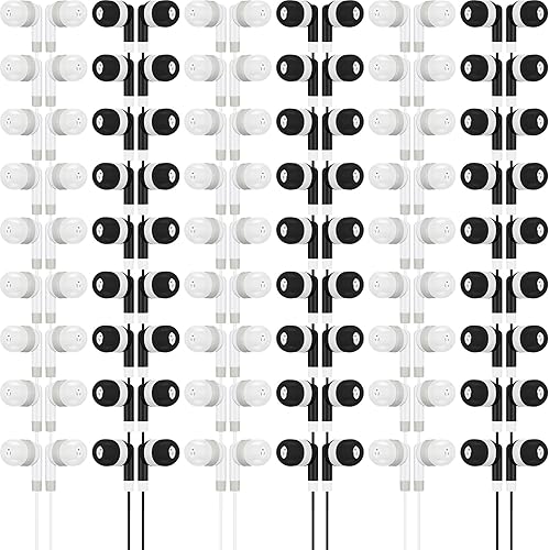 Miniatura 8 de Kigeli Paquete de 100 auriculares para niños a granel para aula, estudiantes, auriculares intrauditivos intrauditivos de 0.138 in, juego de