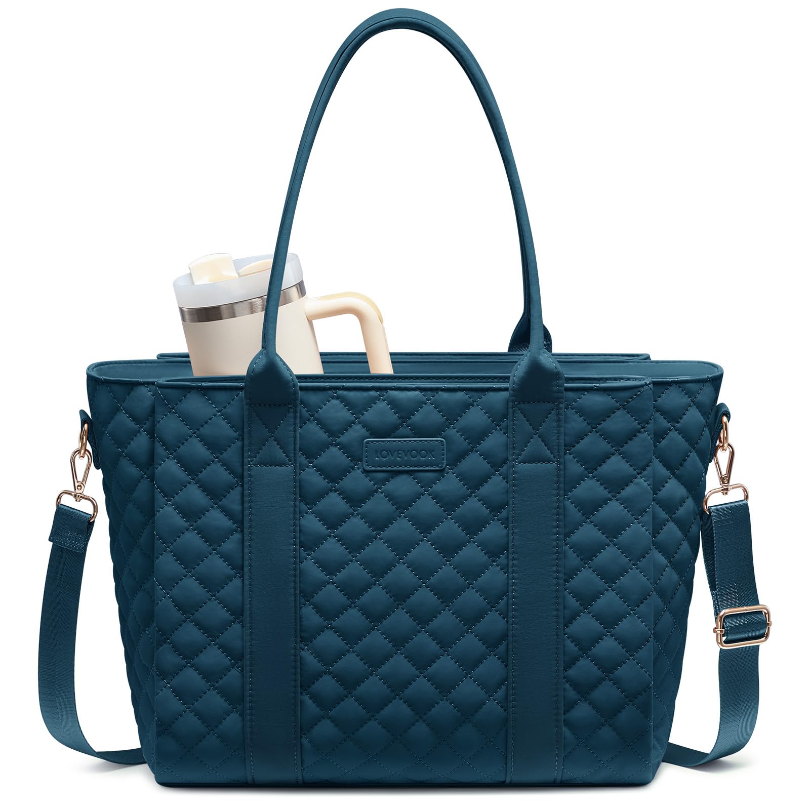 LOVEVOOK Teacher Tote Bag for Women, Work Tote Bag fits 15.6-Inch Laptop