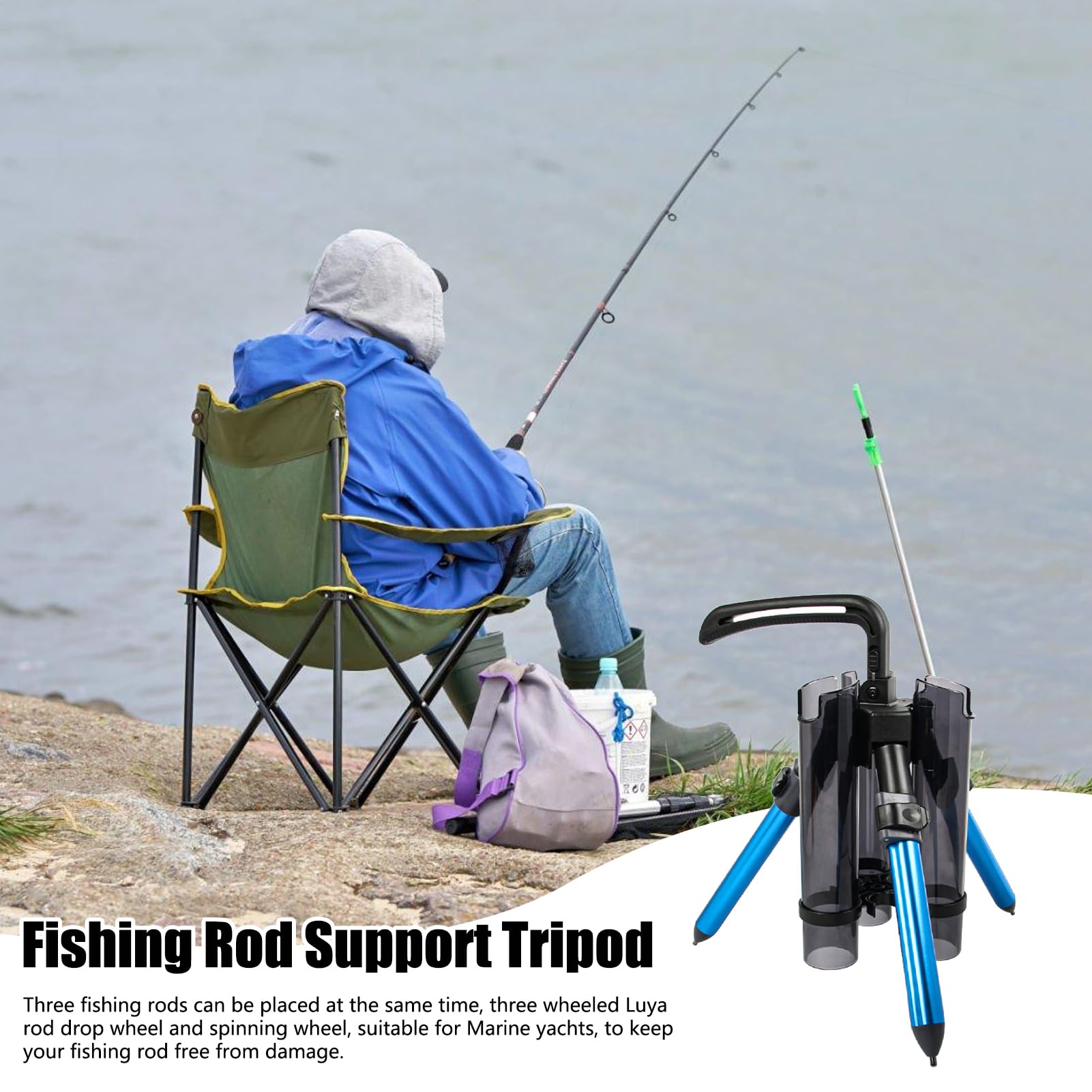 Supporti per canna da pesca verticali | Staffa per treppiede per canna da pesca | Organizer per canne ispessite per barche 3 canne da mare yacht
