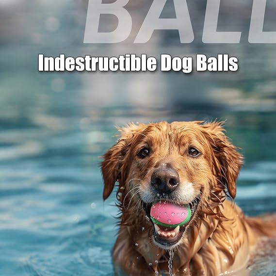 Speedy Panther 6 Pack Indestructible Dog Balls, Squeaky Chew Toys for Aggressive Chewers, Puppy Teething Training for Small Medium Dogs, Non-Toxic Rubber Dental Exercise