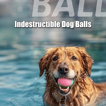 Speedy Panther 6 Pack Indestructible Dog Balls, Squeaky Chew Toys for Aggressive Chewers, Puppy Teething Training for Small Medium Dogs, Non-Toxic Rubber Dental Exercise