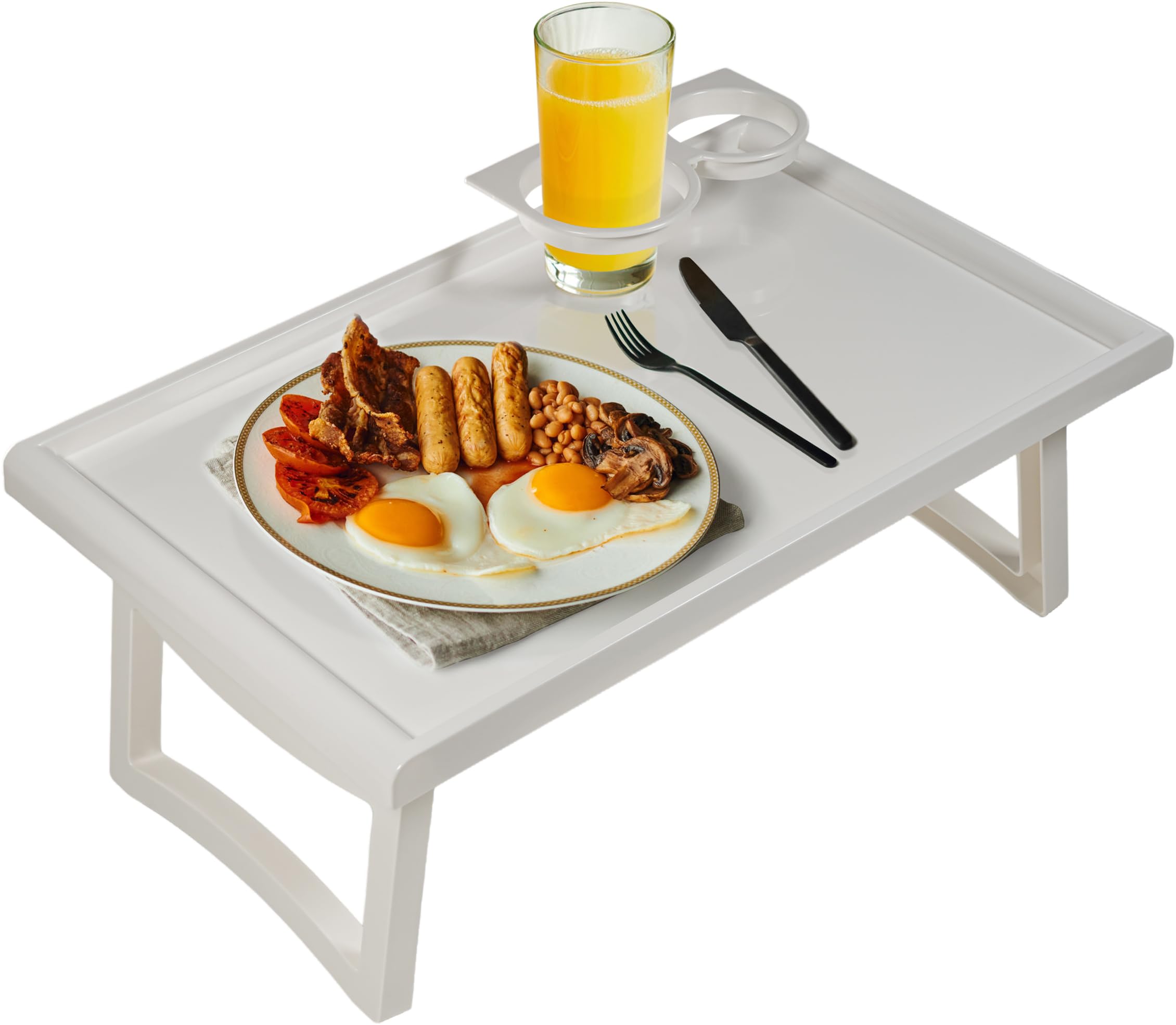 Aidapt Table Pliante avec Pieds et Porte-Boissons. Bords surélevés, Rangement Facile, Plateau pour Les Genoux, Petit déjeuner au lit, travaux manuels, 475 x 300 mm, Espace utilisable, léger