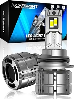 9007 LED Headlight Bulbs 40000LM, NOVSIGHT 2022 Upgrade 900% Brighter 6500K Cool White 9007/HB5 LED Headlights High and Low Beam Conversion Kit 200W Super Bright LED Bulb Hi/Lo, Halogen Replacement