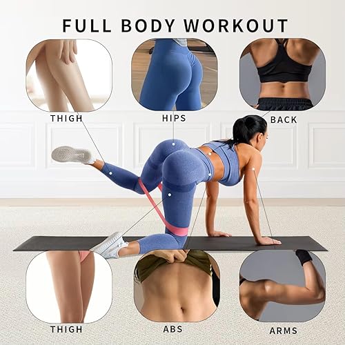 Miniatura 3 de Juego de 5 bandas de resistencia para entrenamiento, bandas elásticas de ejercicio para terapia física, juego de bandas elásticas para piernas de