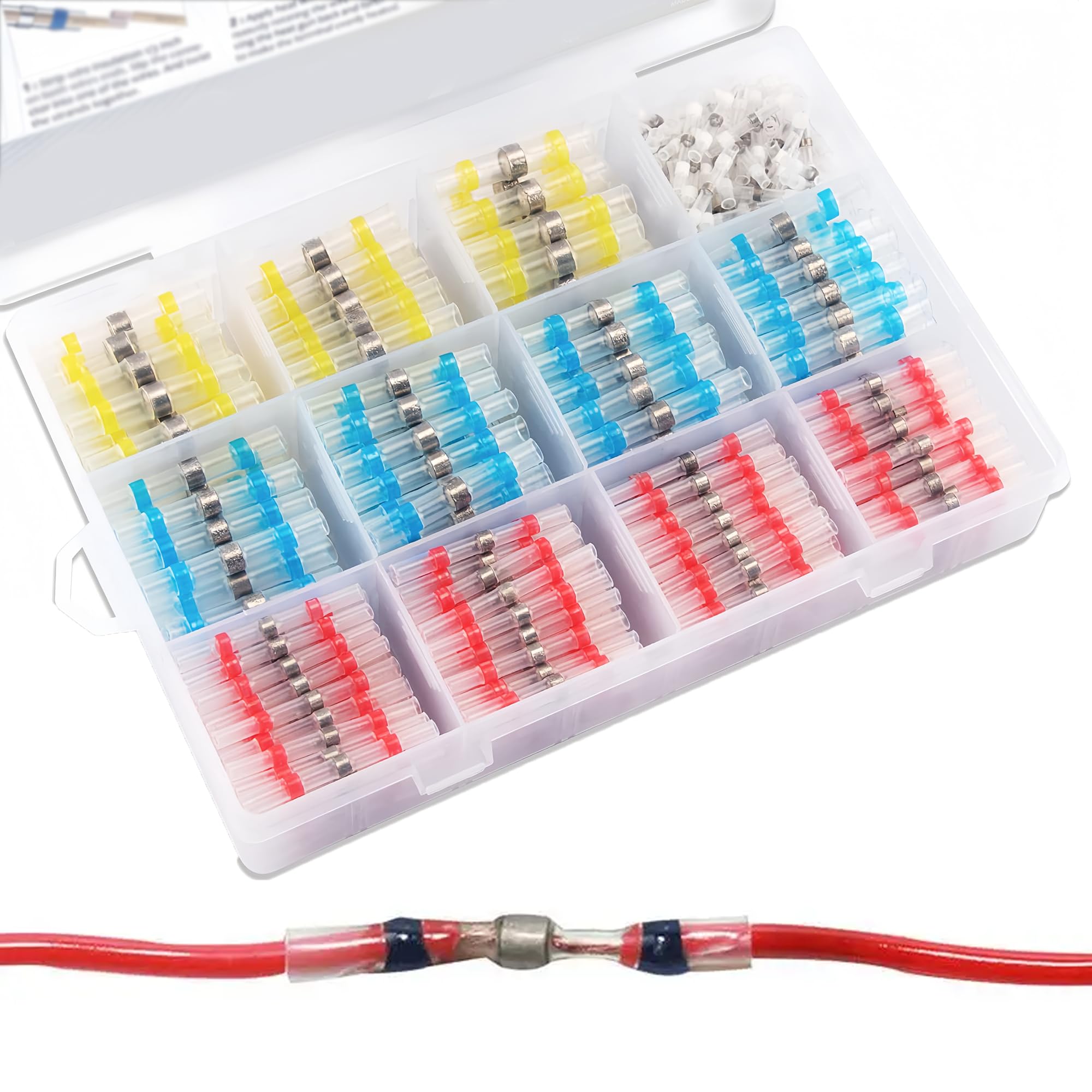300Pcs Wire connectors, Heat Shrink Connectors, Wire connectors, Heat Shrink Solder Sleeves, Solder Connector Heat Shrink