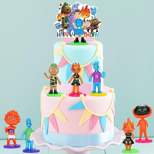 Miniatura 3 de Juego de figuras de anime para tartas, 11 figuras de dibujos animados con adornos para tartas, recuerdos de fiesta, regalo de cumpleaños para niños