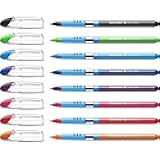 Slider Basic XB (Extra Broad) Ballpoint Pen, 1.4 mm, Transparent Barrel, Assorted Ink Colors, Pack of 8 Pens (151298)