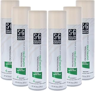 Salon Grafix Shaping Hair Spray - Brushable and Freshly Scented Hairspray for Women and Men - Professional Quality Result - Extra Super Hold - 4 pc