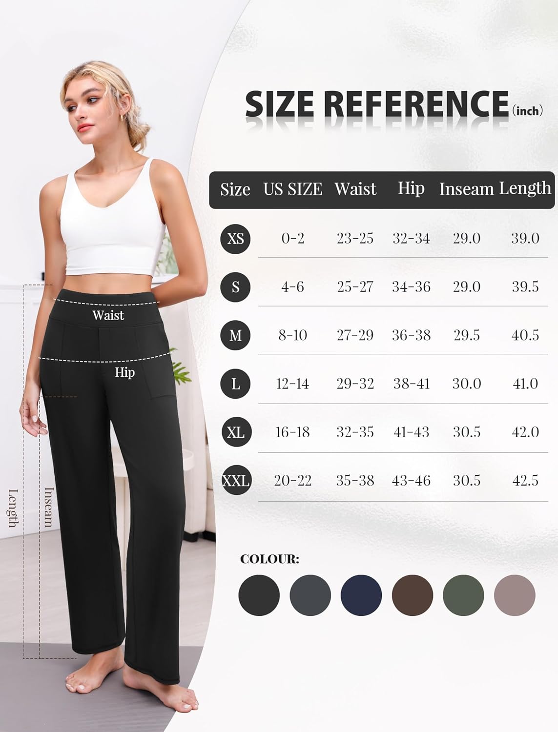 Wide Leg Yoga Pants Women Elastic High Waisted Lounge Pants Loose Causal Comfy Trousers with Pockets - Image 7