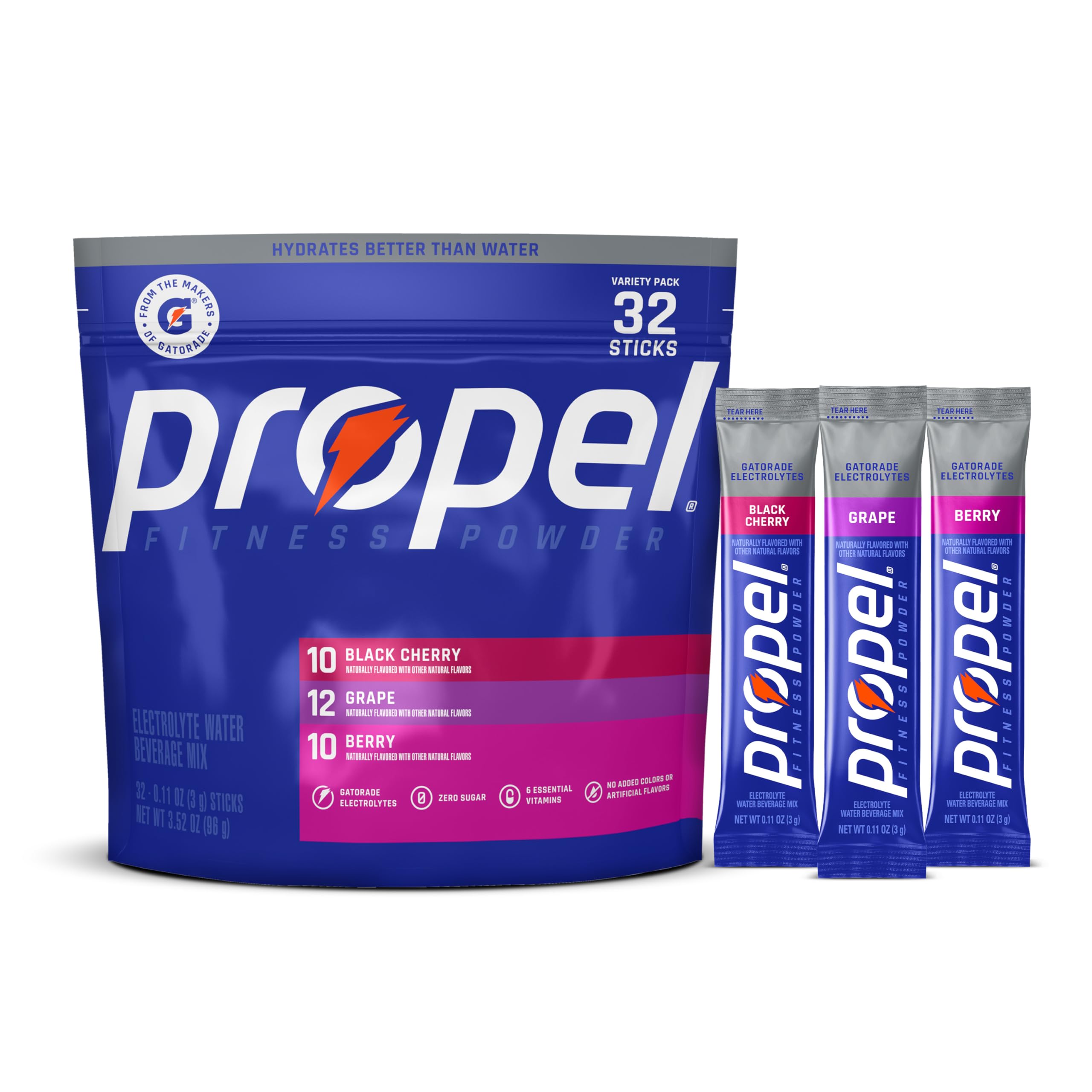Propel Electrolyte Powder Drink Mix 3 Flavor Variety Pack