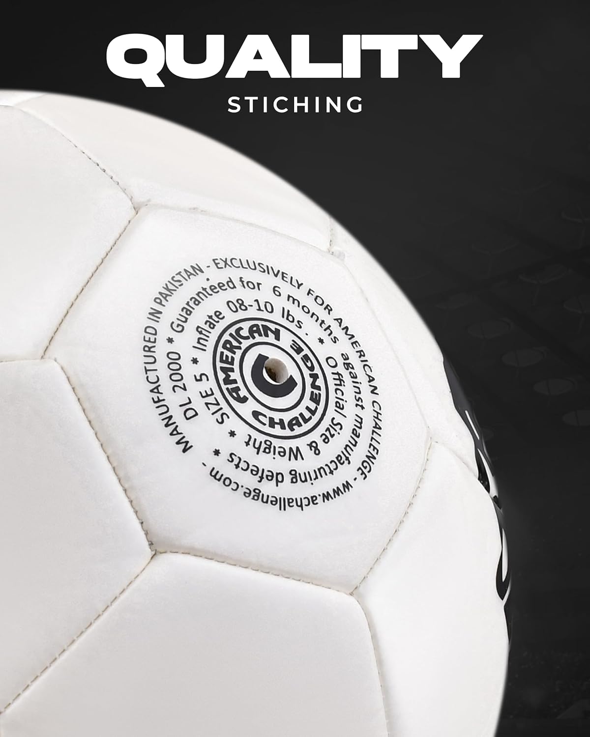 American Challenge DL2000 Soccer Ball – Sizes 5, 4 & 3 – Youth & Adult Training Soccer Ball for Practice, Games & Grass Fields - Image 4