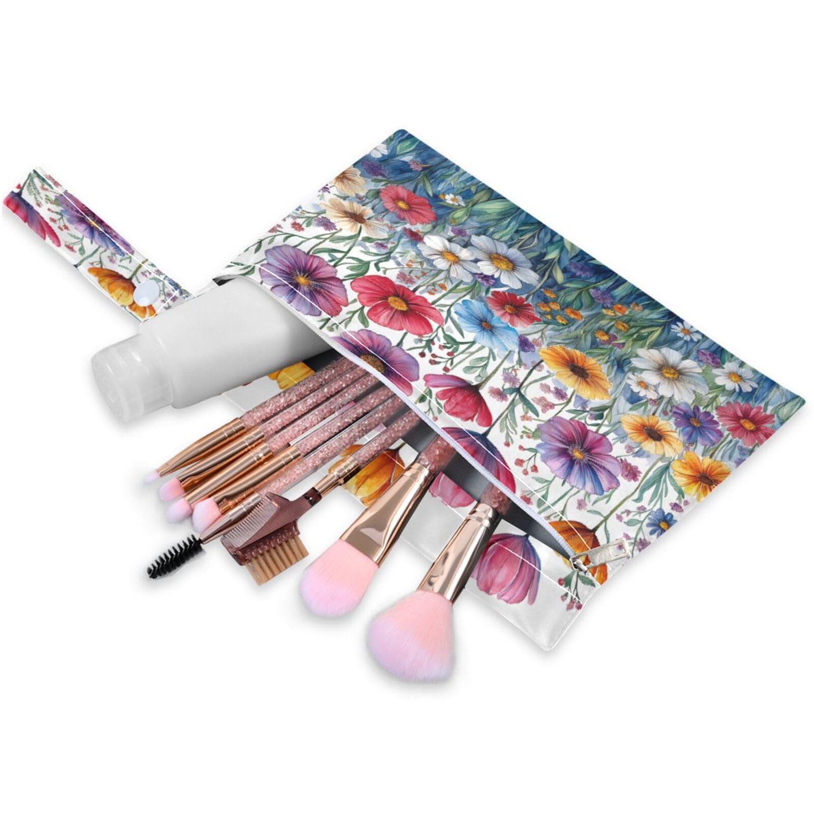 ATTX Watercolor Garden Wet Dry Bags 2-Pack - Reusable Cloth Diaper Storage for Travel, Beach & Gym | Multi-Use Waterproof Bags for Swimsuits, Baby Clothes, Sports Gear#426