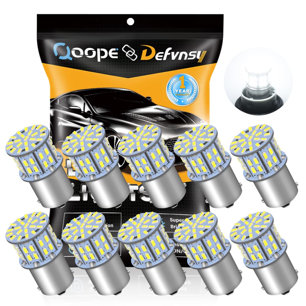 Defvnsy Super Blanco 6000K 1156 BA15S 1141 P21W Bombillas LED 3014 50-SMD para iluminación interior 12V RV/Camper/Remolque/Barco/Patio, Pack de 10 unidades