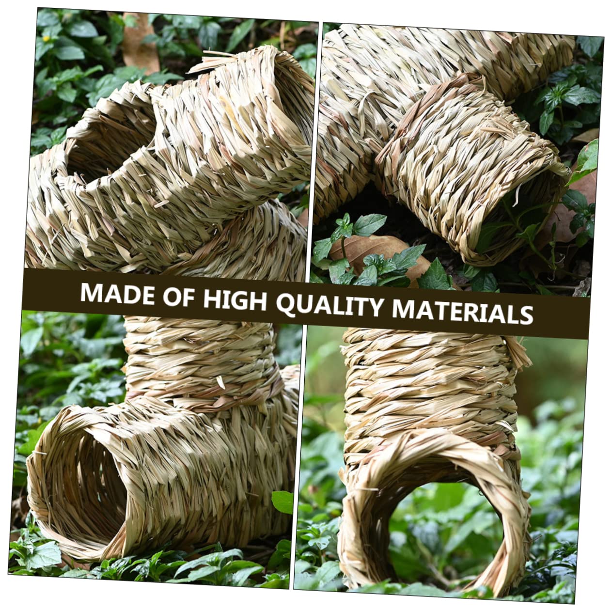 Generic 1Pc Hamster Grass Tunnel Durable Hideaway for Pets Playground for Hamsters Gerbils and Mice Promotes Exercise and Amusement Wood Color