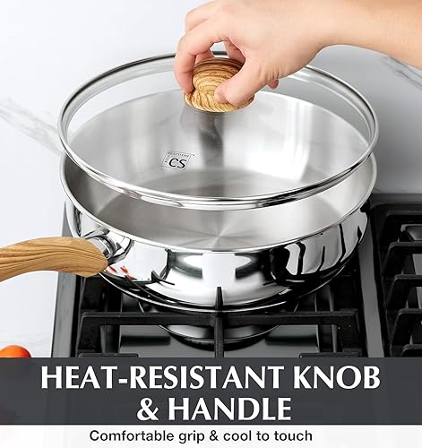 Miniatura 6 de KOCH SYSTEME CS Juego de ollas y sartenes de acero inoxidable, juego de utensilios de cocina profesional 1810, juego de ollas y sartenes 12 piezas