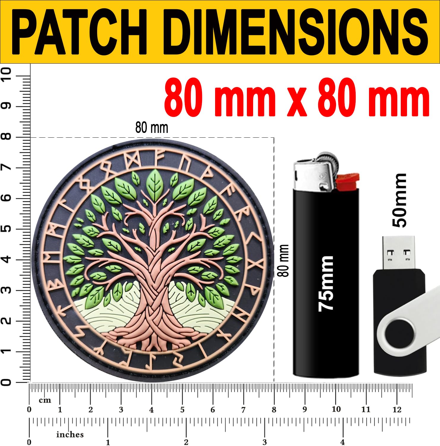 Patch Tactique Viking Yggdrasil 3D PVC - Fermeture Velcro Pour Sac à Dos Airsoft | Style Nordique