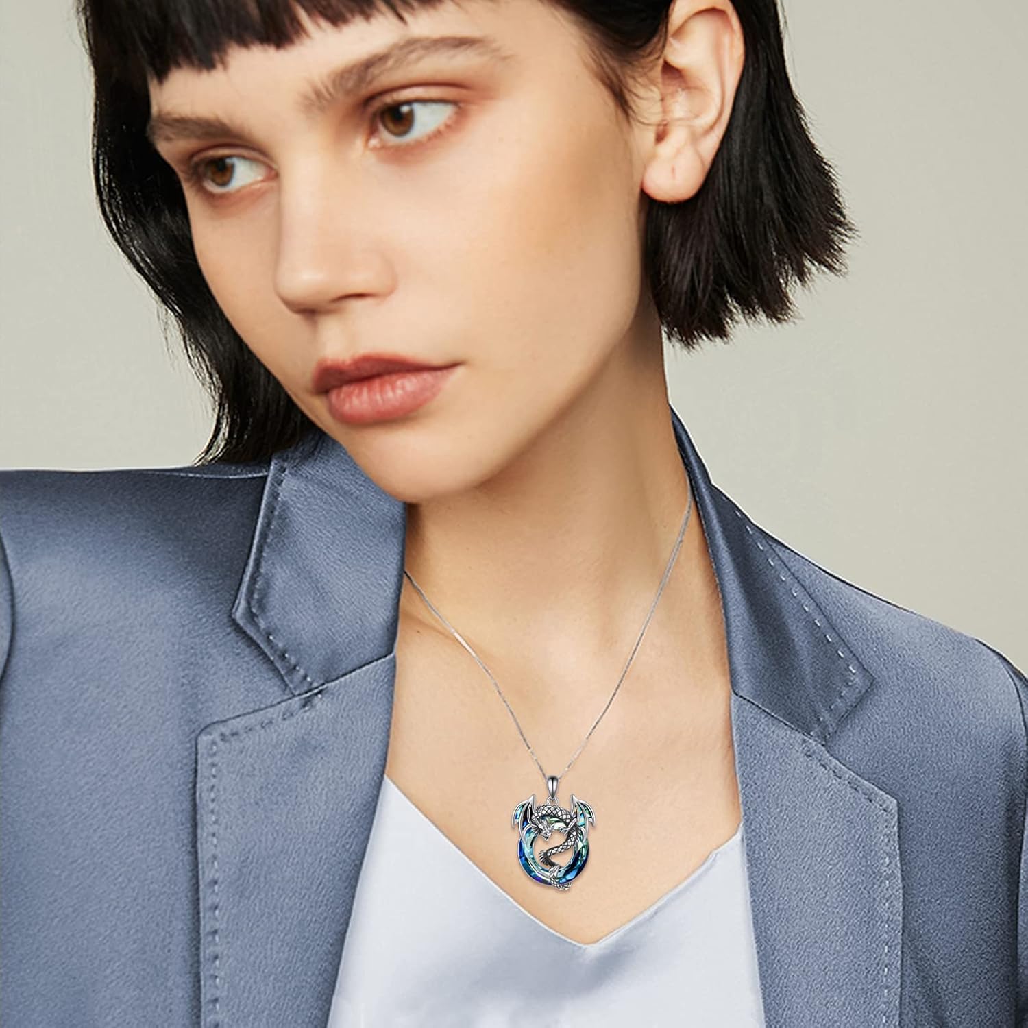 LILALO Dragon Necklace for Women Sterling Silver Crystal Dragon Gifts Jewelry - Image 5