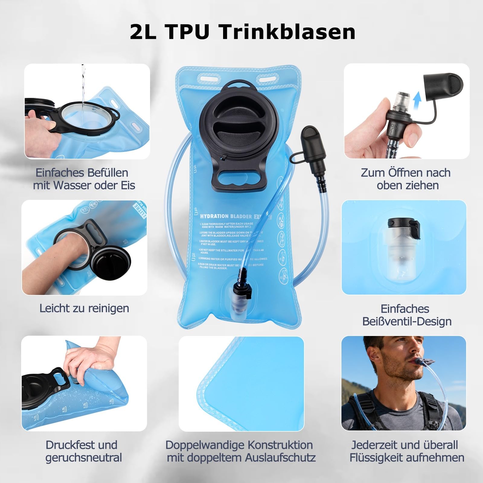Laufweste für Damen und Herren Trinkweste Laufen mit 2L Trinkblase