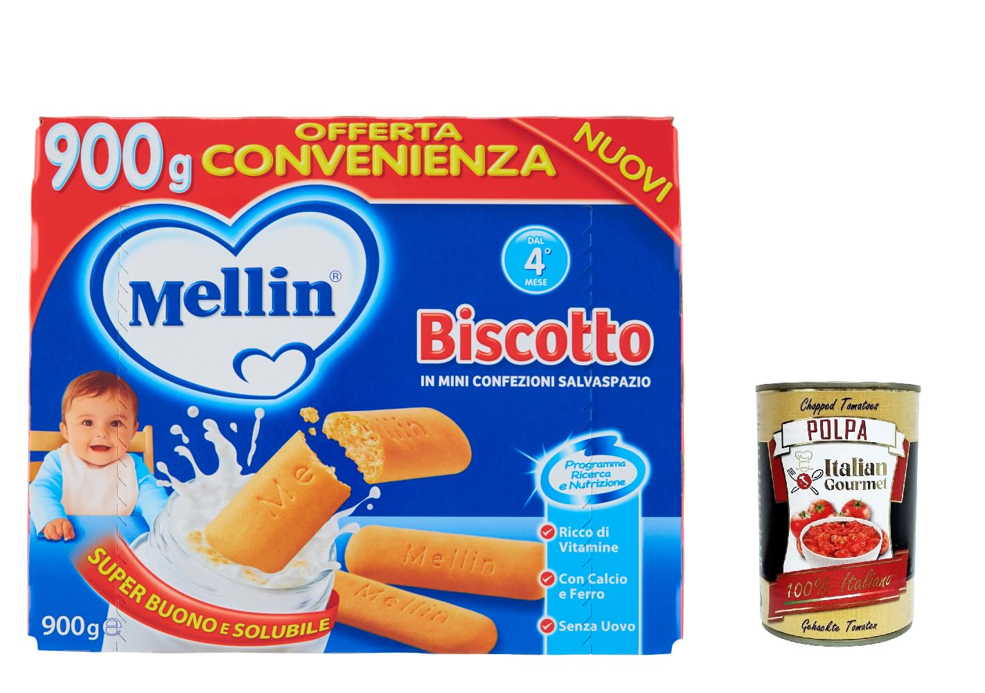 Mellin Biscotto Classico 900g + Italian Gourmet Polpa 400g