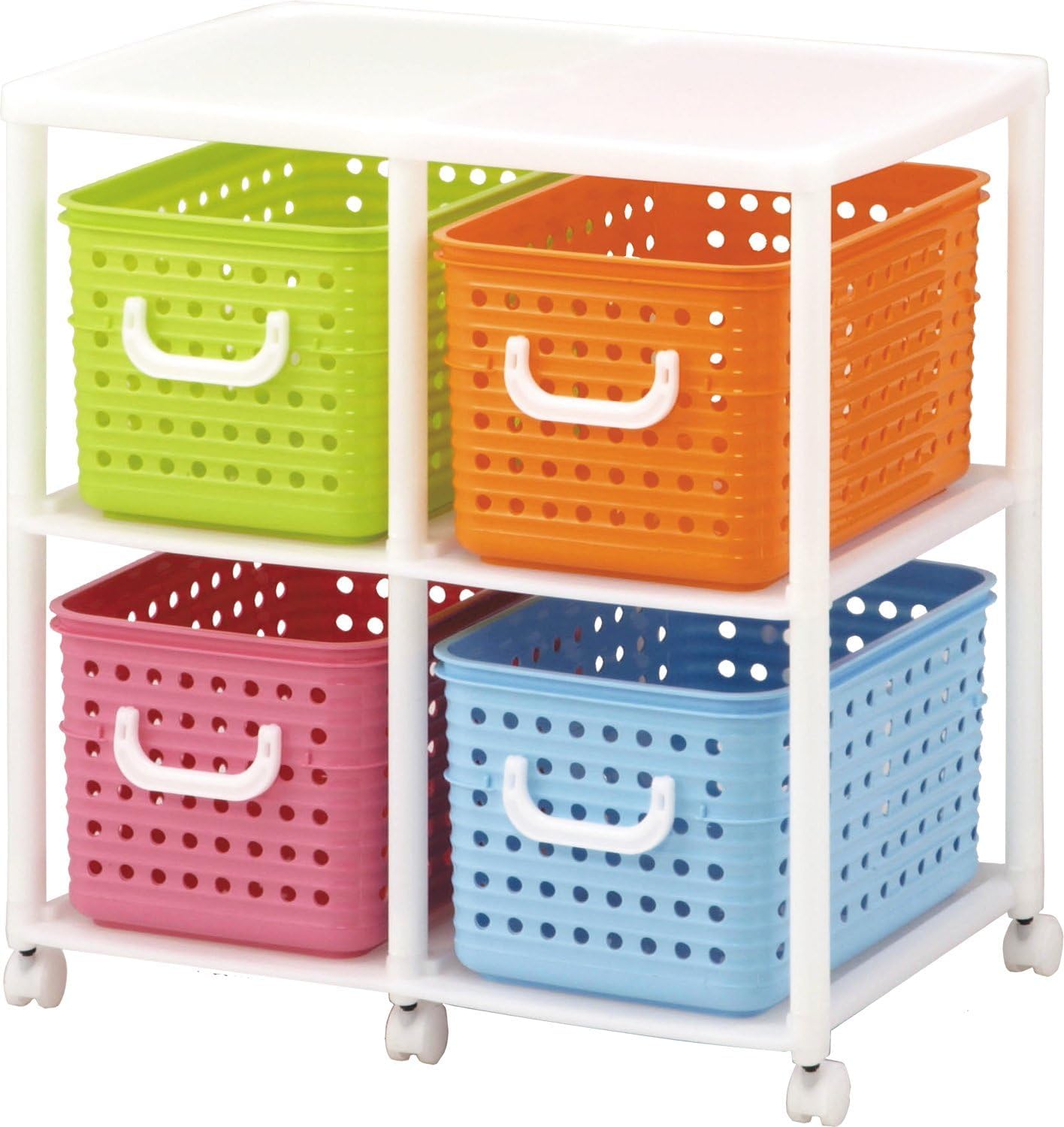 Amazon｜収納 NEW スリムバスケットラック キャスター付 44.5奥行き x