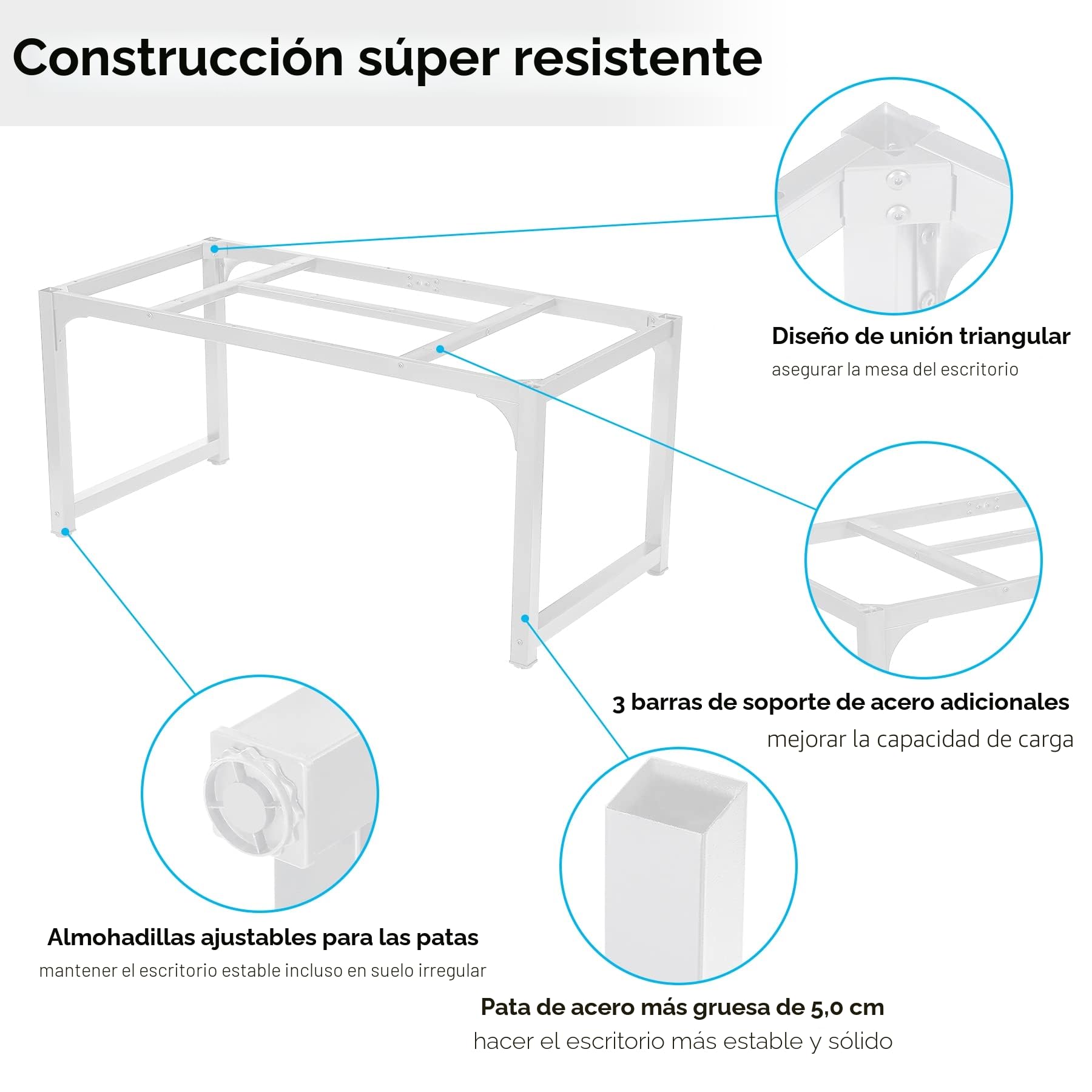 Tribesigns Mesa Escritorio, Escritorio de Estudio para Oficina en casa, Escritorios de Estilo Moderno para Dormitorio, Montaje Sencillo (160 x 80 x75 cm, White)