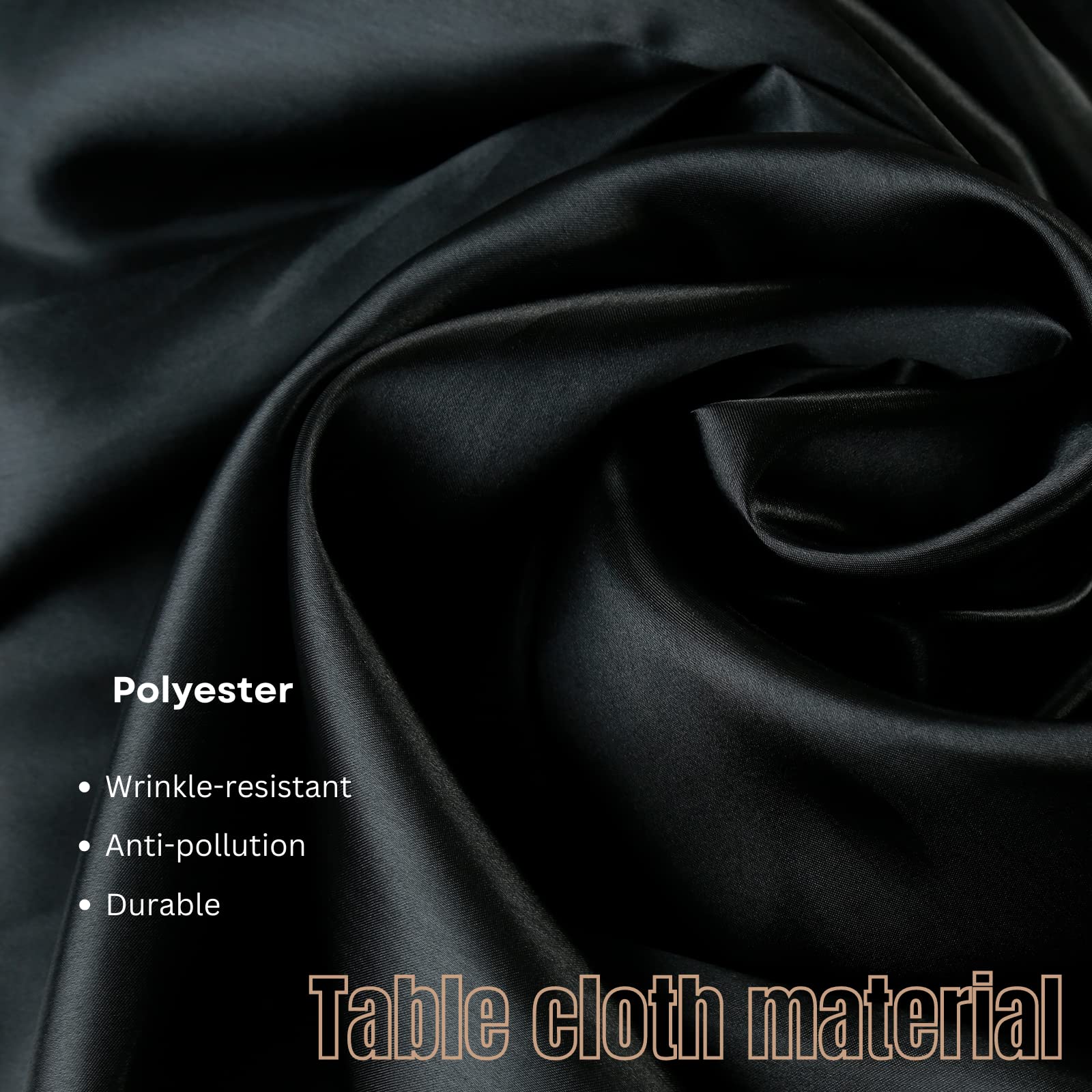 Große Rechteckige Tischdecke – 145x305 Cm, Polyester, Schwarz, Für Partys Drinnen & Draußen