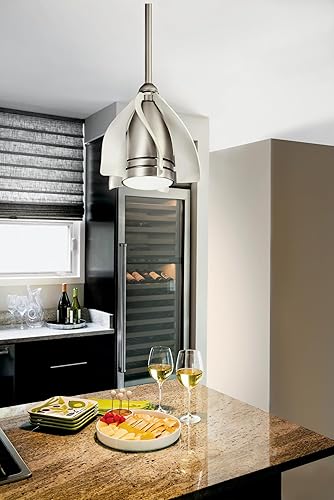 Miniatura 9 de Ventilador de techo de 15" de níquel cepillado Kichler 300230NI, ventilador de techo con luz y control remoto