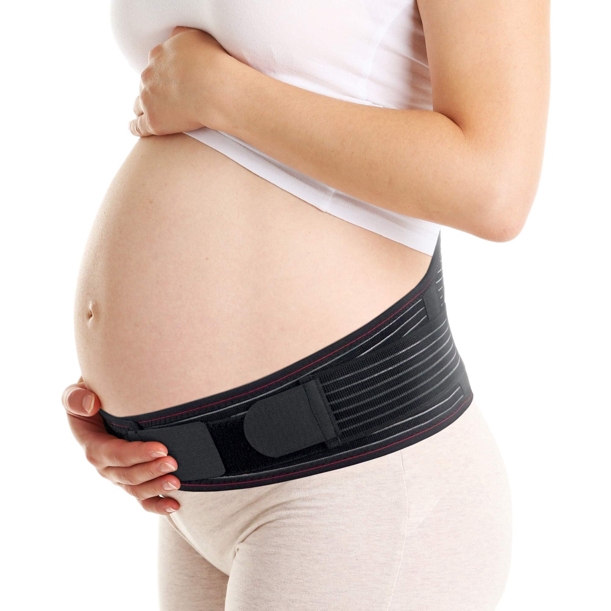ORTONYX Maternity Support Belt - Back, Pelvic, Hip, Abdomen, Sciatica Pain Relief - Belly Band for Pregnant Women- L/XXL Black