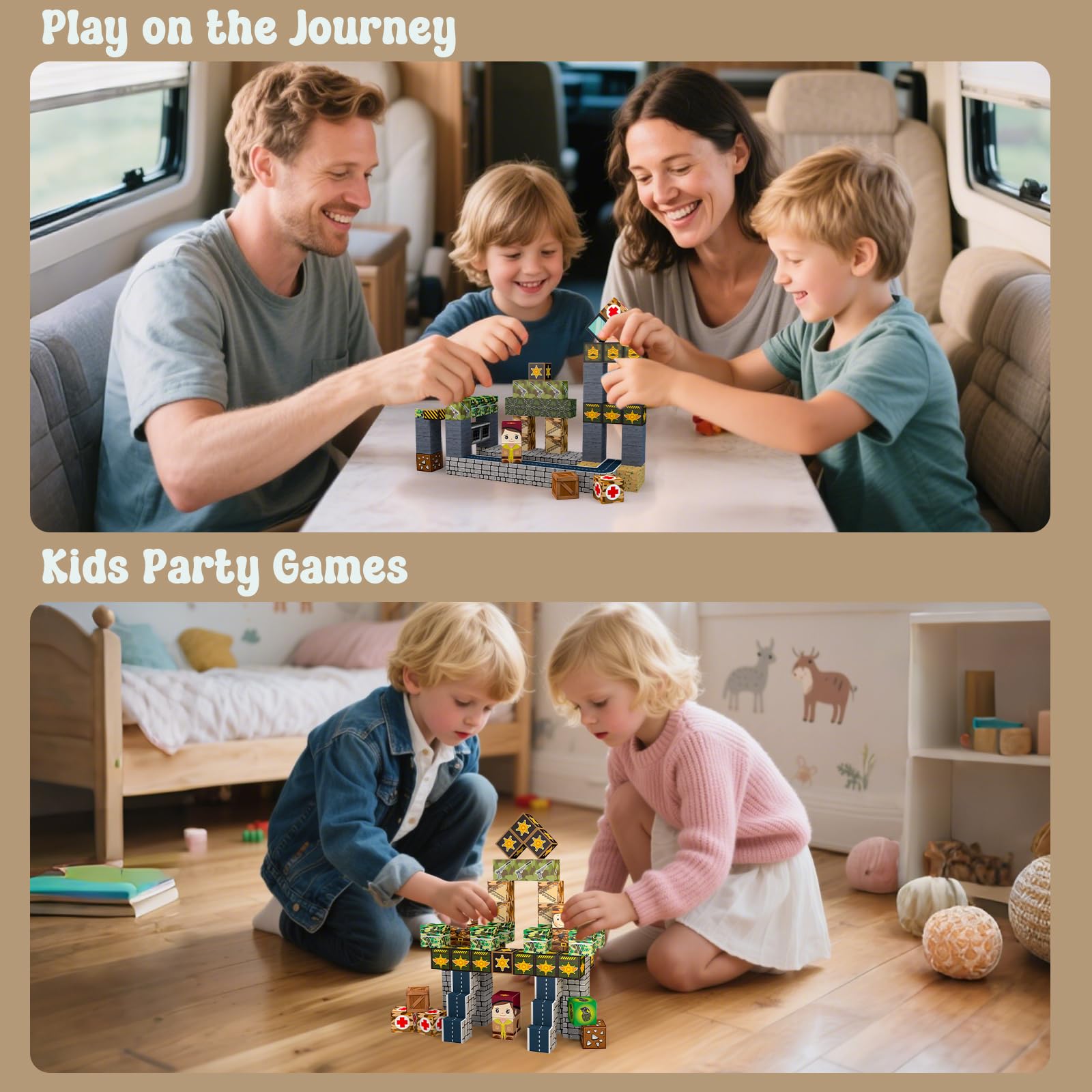 Magnetic Blocks 100PCS Magnetic Tiles Military Building,Kids Classroom Sensory Toy for Toddlers STEM Learning, Construction Stacking Toy for Kids 3+ Boys and Girls Christmas Birthday Gifts Toys